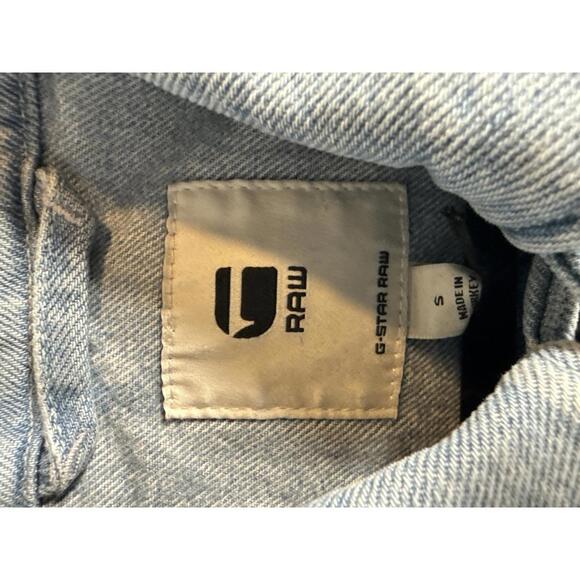 NWT G-Star RAW Arc Short Sleeve Denim Jacket Women’s Electric Blue Size Small - Picture 6 of 8